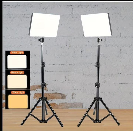 PL-26 LED Studio Light Combo – 2 Lights with 7ft Stands for Photography, Videography & Live Streaming