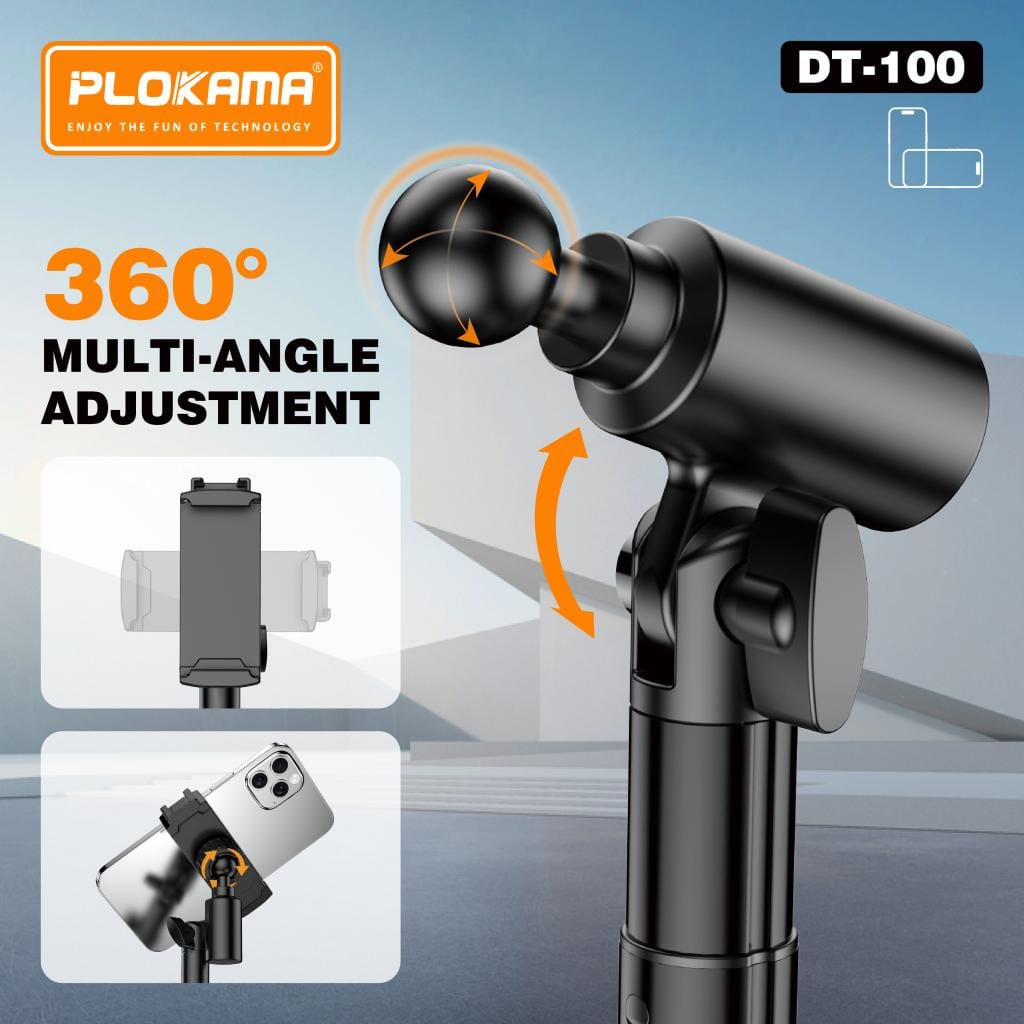 Plokama DT-100 Professional Desktop Mobile Stand – Adjustable 360° Phone & Tablet Holder
