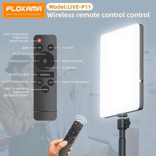 PLOKAMA Live P11 Professional LED Fill Light – 11-Inch Studio Lighting Panel for Photography, Videography & Live Streaming