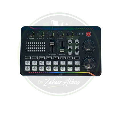 F998MAX Gaming Audio Mixer – Professional Streaming Sound Card with Bluetooth, Voice Changer & Audio Interface for PC & Phone