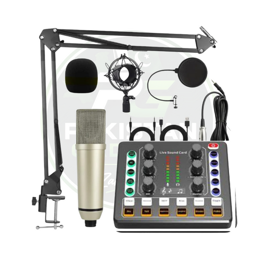 U87 Condenser Mic With M8 Dual Channel Professional Sound Card For Podcast And Live Streaming