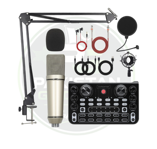 U87 Condenser Mic With X60 3 Channel Sound Card For Podcast Studio TikTok Facebook YouTube Live Streaming