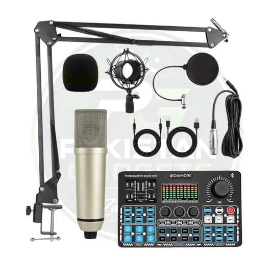 U87 Condenser Mic With Q6S Dual Channel Professional Sound Card With Built-in Phantom Supply