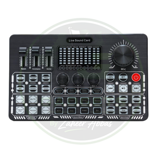 Q6S Dual-Channel Sound Card with Built-in 48V Phantom Power – Professional Audio Mixer for Live Streaming, Podcast & Recording
