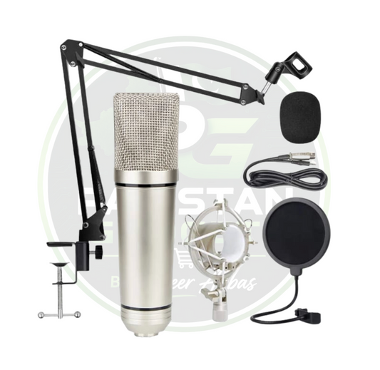 U87 Condenser Mic with Arm Stand, Pop Filter, Shock Mount & XLR Cable – Complete Professional Recording Kit