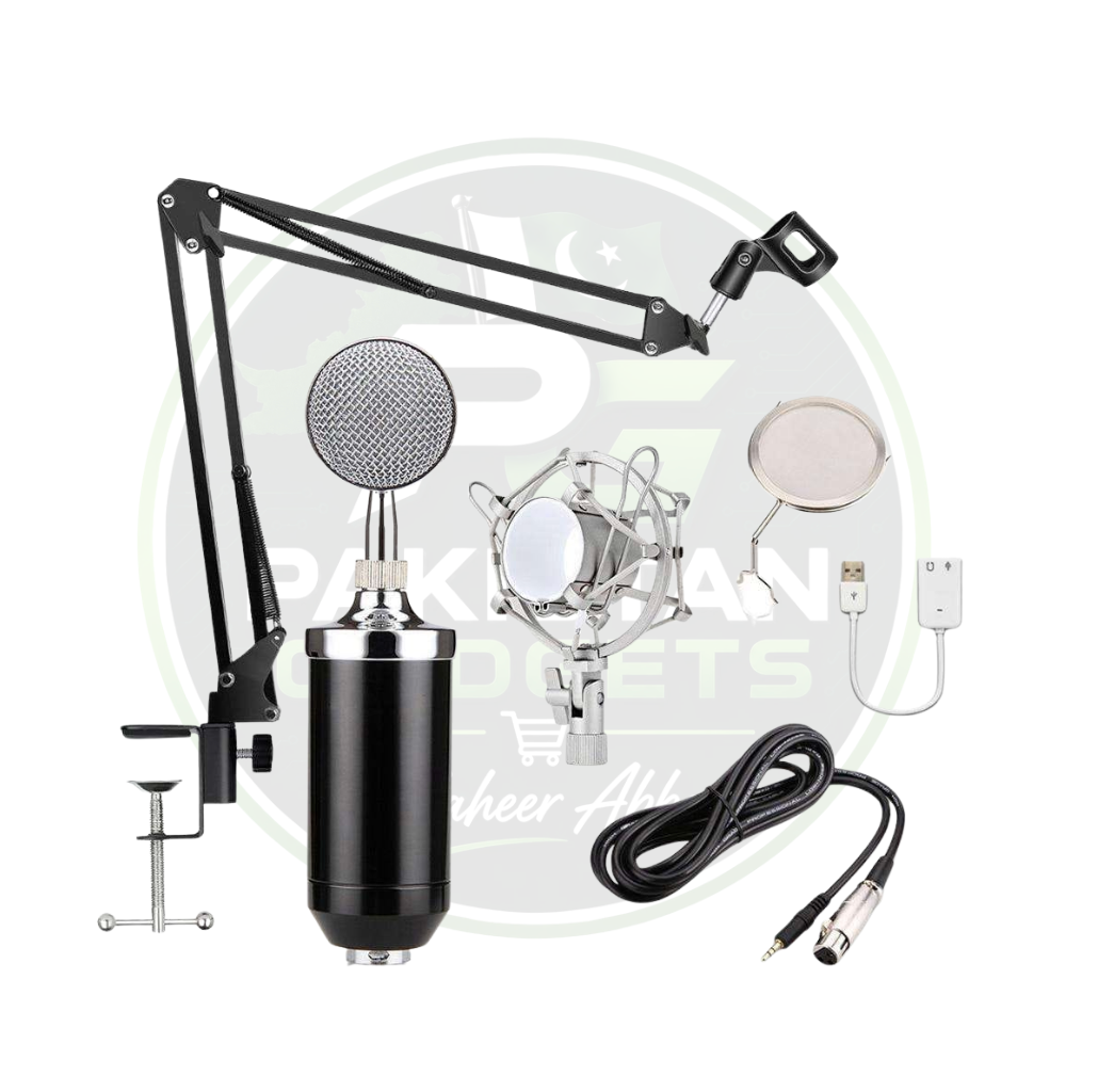 V900 Condenser Mic With Arm Stand Pop Filter Shock Mount XLR Cable