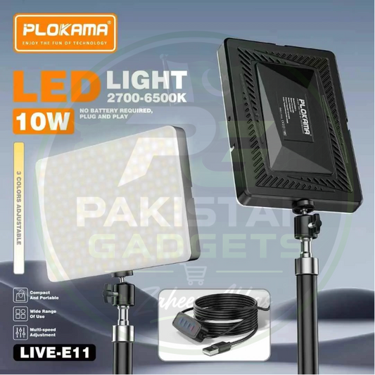 PLOKAMA E11 LED Fill Light – Professional Photography & Videography Light Panel for Studio, Streaming & Content Creation