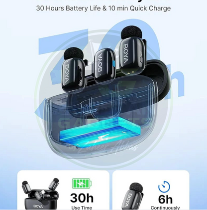 BOYA Mini 2 Dual Wireless Microphone – 48kHz/24-bit, AI Noise Cancellation, USB-C Lavalier Mic for iPhone 15/16/17 & Android