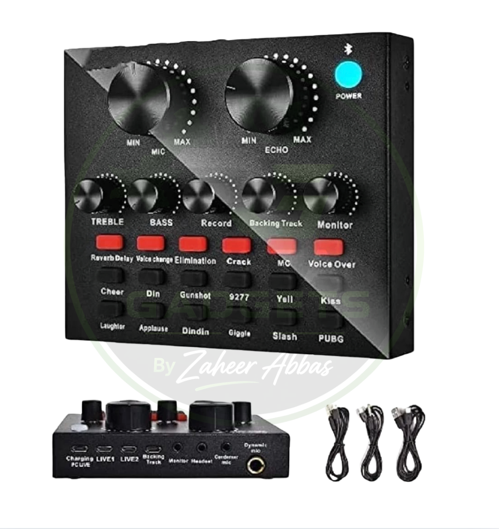 V8 Sound Card – Professional Audio Mixer for Podcast, TikTok, Facebook, YouTube Live Streaming & Gaming