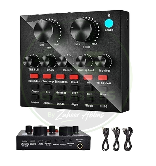 V8 Sound Card – Professional Audio Mixer for Podcast, TikTok, Facebook, YouTube Live Streaming & Gaming