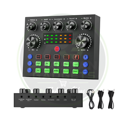 V10 Dual-Channel Sound Card – Professional Audio Mixer for Gaming, Podcast, TikTok, Facebook & YouTube Live Streaming