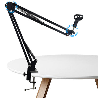 Extendable Microphone Scissor Arm Stand with Recording Mic – Studio Boom Arm Combo