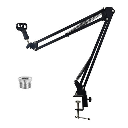 Extendable Microphone Scissor Arm Stand with Recording Mic – Studio Boom Arm Combo