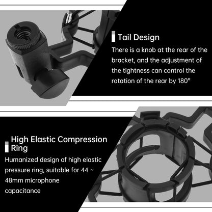 Shock Mount for Studio Condenser Mic – Anti-Vibration Suspension Holder