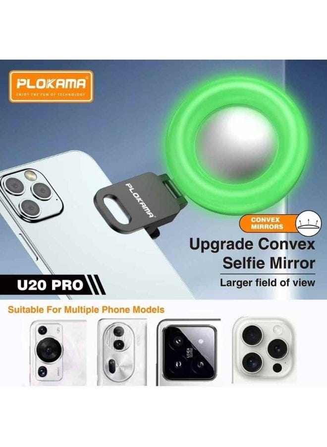 U20 Pro RGB Clip Selfie Light with Tripod Clamp