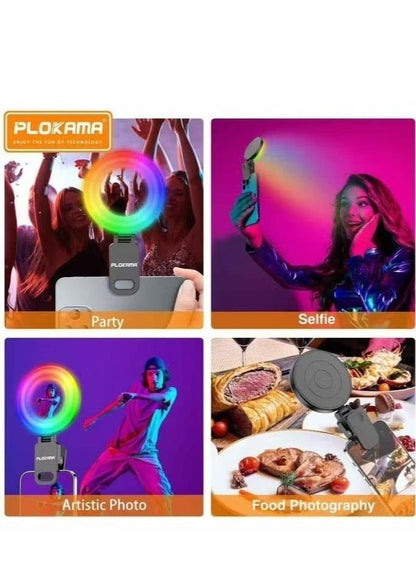 U20 Pro RGB Clip Selfie Light with Tripod Clamp