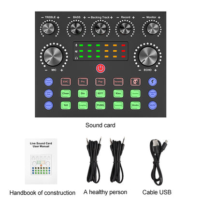 V10 Dual-Channel Sound Card – Professional Audio Mixer for Gaming, Podcast, TikTok, Facebook & YouTube Live Streaming