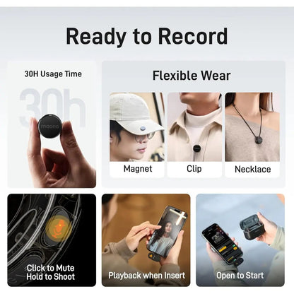 MAONO Wave T5 PA3 Wireless Lavalier Microphone – 2 Mics + USB-C, Lightning & Camera Receivers, 300m Range, AI Noise Cancelling