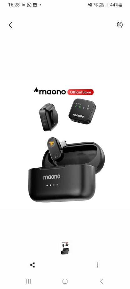 MAONO Wave T1 Plus PC2 Wireless Lavalier Microphone – 2 Mini Mics + USB-C Receiver, AI Noise Cancelling, Charging Case