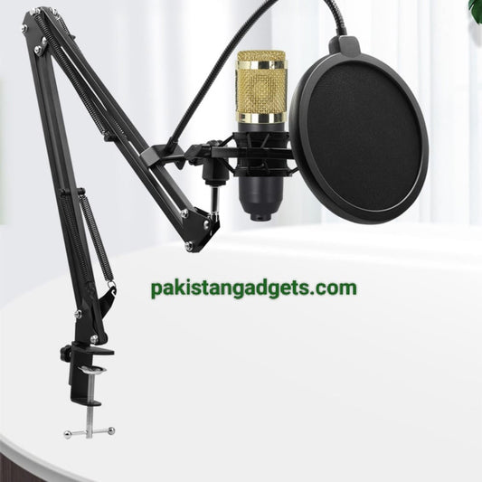 BM800 Condenser Mic With V8 Professional Dynamic Sound Card For Live Streaming And Podcast Studio