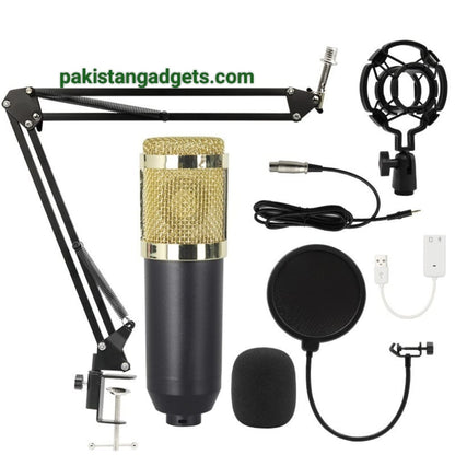 Dual BM800 Condenser Mic Kit with X60 Sound Card – 2-Person Podcast Setup