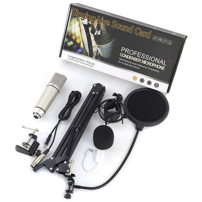 U87 Condenser Mic With M8 Dual Channel Professional Sound Card For Podcast And Live Streaming