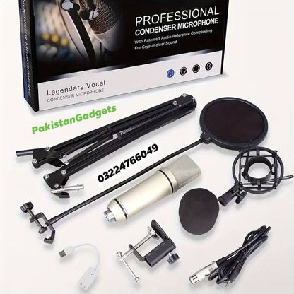 U87 Condenser Mic With M8 Dual Channel Professional Sound Card For Podcast And Live Streaming