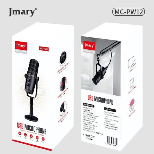 Jmary MC-PW12 Dynamic Podcast Studio USB Microphone – XLR & USB Desktop Mic